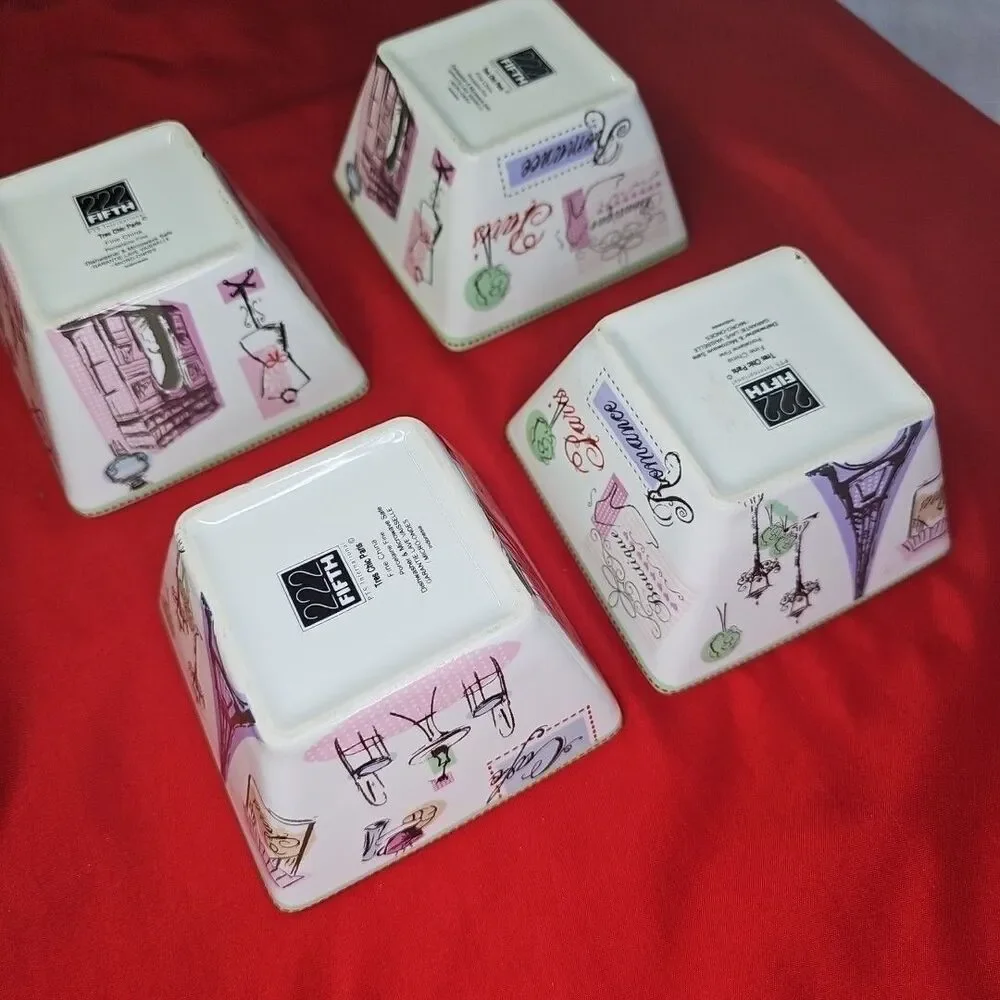 Paris Sauce Bowls French Boutique Chic Romance Nut Candy Snack Appetizer Set